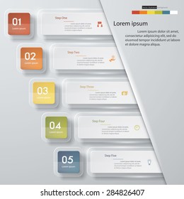 5 Steps chart template/graphic or website layout. Vector.