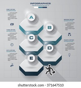 5 Steps chart template/graphic or website layout. Vector.