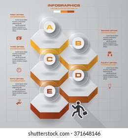 5 Steps chart template/graphic or website layout. Vector.