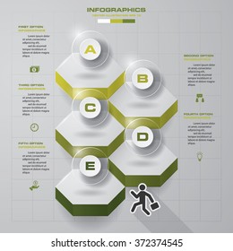 5 Steps chart template/graphic or website layout. Vector.