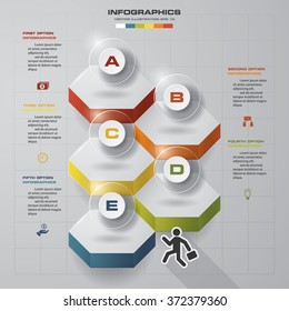 5 Steps chart template/graphic or website layout. Vector.
