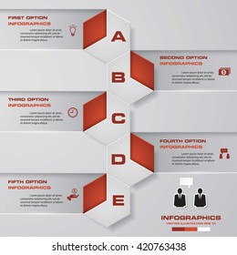 5 Steps chart template/graphic or website layout. Vector.