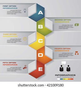 5 Steps chart template/graphic or website layout. Vector.