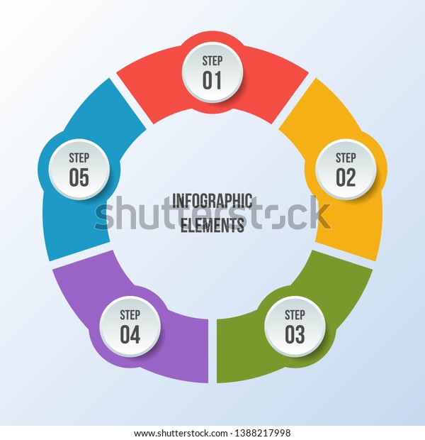 5 Steps Circle Chart Circle Infographic: เวกเตอร์สต็อก (ปลอดค่า ...