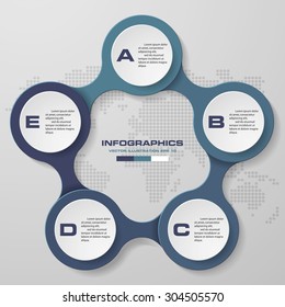 5 steps circle infographics diagram. Vector Illustration background.