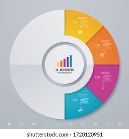 5 pasos para los elementos de infografía de gráficos para la presentación de datos. EPS 10.	