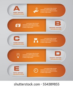 5 Steps. Design clean number banners template/graphic or website layout. EPS10.