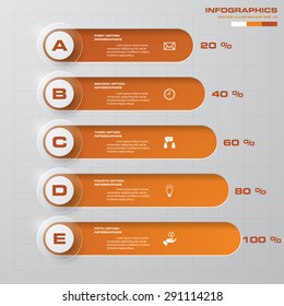 5 steps diagram for your design.Design clean template/graphic or website layout. 