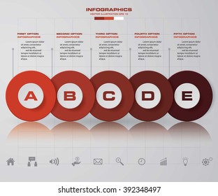 5 Steps Infographic Design Elements for Your Business Vector Illustration.