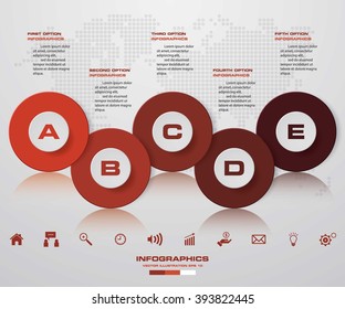 5 Steps Infographic Design Elements for Your Business Vector Illustration.