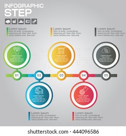 5 Steps Infographic Design Elements for Your Business Vector Illustration.
