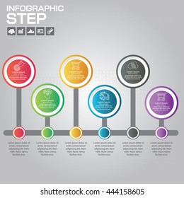 5 Steps Infographic Design Elements for Your Business Vector Illustration.