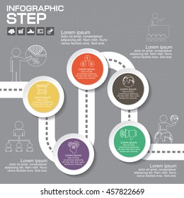 5 Steps Infographic Design Elements for Your Business Vector Illustration.