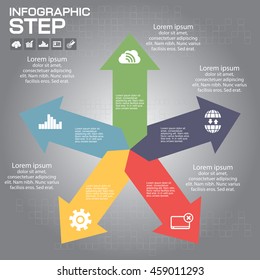 5 Steps Infographic Design Elements for Your Business Vector Illustration.