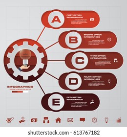 5 Steps Infographic Design Elements for Your Business Vector Illustration.