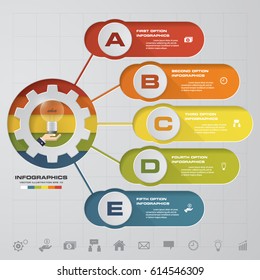 5 Steps Infographic Design Elements for Your Business Vector Illustration.
