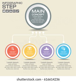 5 Steps Infographic Design Elements for Your Business Vector Illustration.
