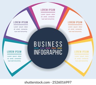5 Steps Infographic design 5 steps, objects, elements or options infographic business template