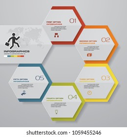 5 steps infographic element. vector banner can be used for workflow layout, diagram,presentation, education or any number option. EPS10.