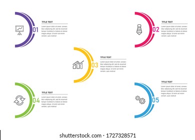5 steps infographic elements vector