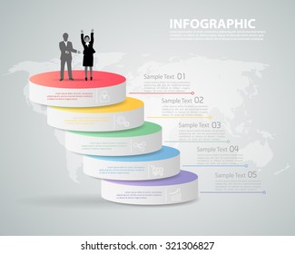 5 steps infographic template. can be used for workflow layout, diagram, number options