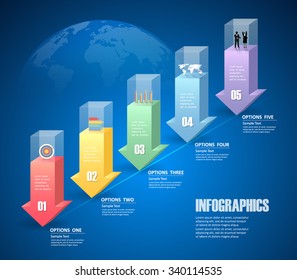 5 steps infographic template. can be used for workflow layout, diagram, number options