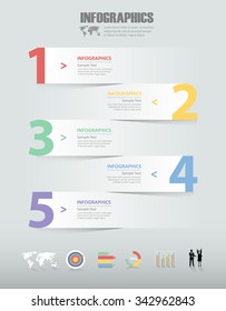5 steps infographic template. can be used for workflow layout, diagram, number options, progress, timeline