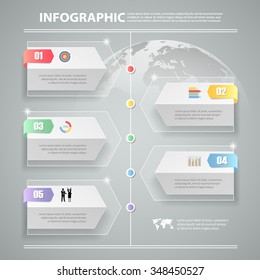 5 steps infographic template. can be used for workflow layout, diagram, number options, progress, timeline