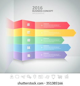 5 steps infographic template. can be used for workflow layout, diagram, number options, progress, timeline
