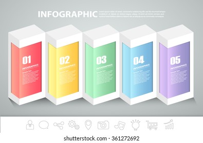 5 steps infographic template. can be used for workflow layout, diagram, number options, progress, timeline
