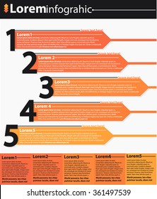 5 steps infographic template. can be used for workflow layout, diagram, number options, progress, timeline