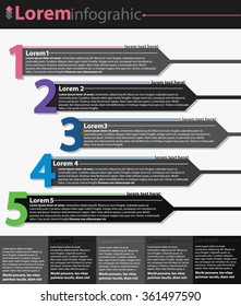 5 steps infographic template. can be used for workflow layout, diagram, number options, progress, timeline