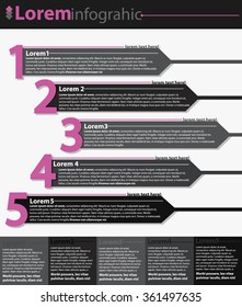 5 steps infographic template. can be used for workflow layout, diagram, number options, progress, timeline
