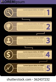 5 steps infographic template. can be used for workflow layout, diagram, number options, progress, timeline