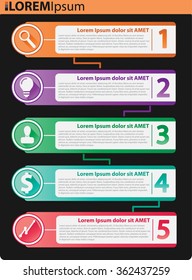 5 steps infographic template. can be used for workflow layout, diagram, number options, progress, timeline