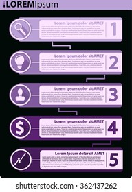 5 steps infographic template. can be used for workflow layout, diagram, number options, progress, timeline