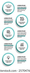 5 steps infographic template with 5 options. Flowchart that can be used for business report, data visualization and presentation. Timeline infographic elements vector illustration.