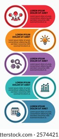 5 steps infographic template with 5 options. Flowchart that can be used for business report, data visualization and presentation. Timeline infographic elements vector illustration.