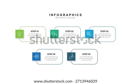 5 steps infographic template with 5 options. presentation design template Editable Vector illustration on white background.