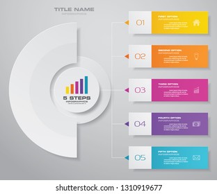 5 steps infographics chart design element for data presentation. EPS 10.