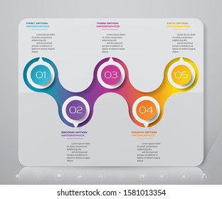 5 steps infographics chart design element. For data presentation.