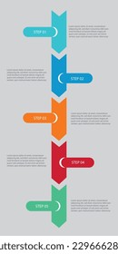 5 Steps Infographics Design Template for graphs, charts, diagrams. Business concept .eps 10
