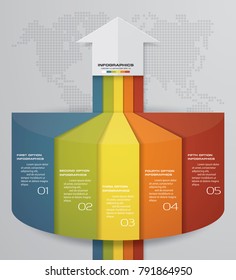 5 steps Infographics element chart for presentation. EPS 10. Arrow template for business presentation.
