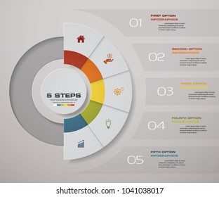 5 steps infographics presentation template. 5 steps with space for your sample text&data. EPS10.