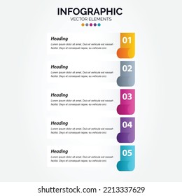5 Schritte Infografik Vorlage Kreatives Design 5 Option Power Point Vorlage