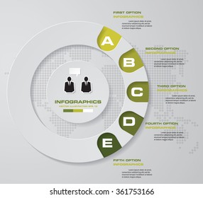 5 steps Infographics vector design template. Simple&Editable for your sample text. Business clean template. EPS 10.
