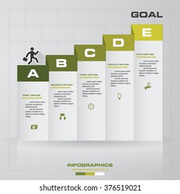 5 steps Infographics vector design template. Simple&Editable for your sample text. Business clean template for diagram, graph, presentation and chart