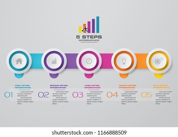 5 steps infographics&timeline template  element for presentation.