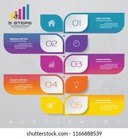 5 steps infographics&timeline template  element for presentation.