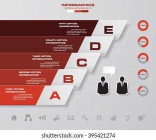 5 steps modern origami presentation template. EPS10.